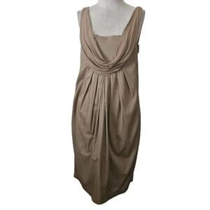 Tan Sleeveless Cowl Neck Dress Size 4